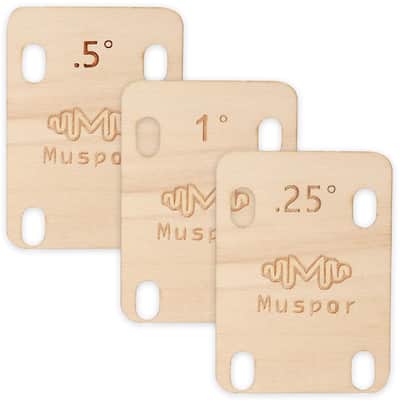 Guitar Neck Shims, Solid Maple Wood Guitar Neck Shim Protection 0.25, 0.5 and 1 Degree Guitar Neck Plate Tool for Guitar Bass Neck Repairment image 1