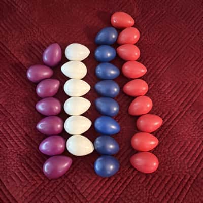 Lot Of 30 Hard Plastic Eggs Percussion Shakers In Four Colors image 4