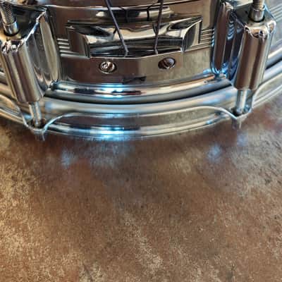 Rogers "5-Line" Dyna-Sonic 5x14" Brass Snare Drum 1966–1967 - Chrome image 11