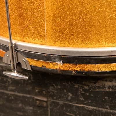 Vintage Camco 14x20 Gold Sparkle Tuxedo Bass Drum image 12
