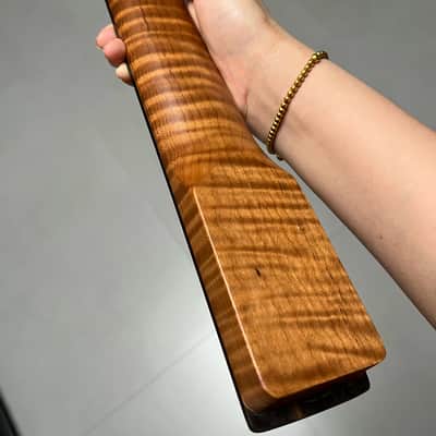 AAAAA Tele Ebony Fretboard Roasted flame Maple Electric Guitar Neck Radius 12inch Round stainless steel 22 frets hole 10mm Radius: 12 inches image 6