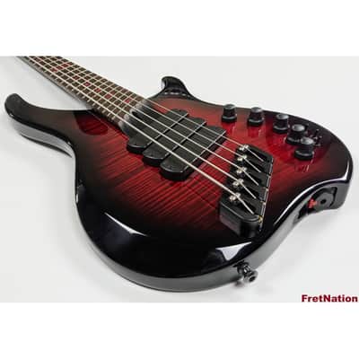 Dingwall AB1 Afterburner 1 RedBurst 5-String Multi-Scale Fanned Fret Bass Flame Maple Darkglass image 8