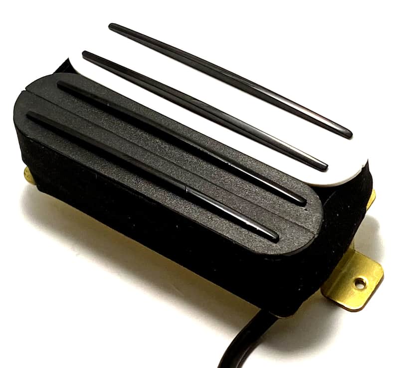 Quad Rails White Black Zebra Bridge Humbucker, 4 Black Blade Rails, Passive 23K Guitar Pickup ~ Style A image 1