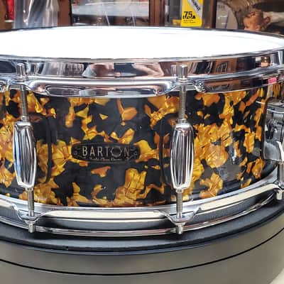 Barton 5"x14" Snare Drum - Gold & Black Pearl VIDEO !!! image 3