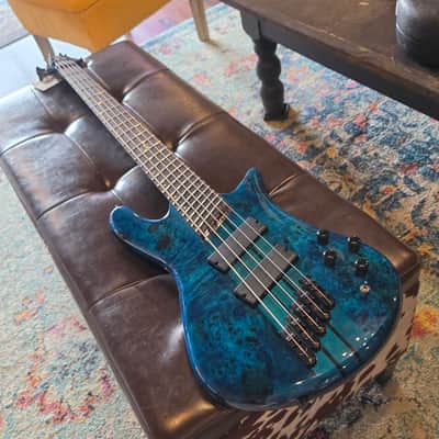 2022 Spector NS Dimension 5 Bass - Black and Blue Gloss - w/Case image 10