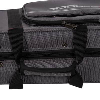Crossrock Mandolin Foam Case for A & F Style | Lightweight Gray Gig Bag with Plush Interior & Storage Pockets (CRP300MAFDG) image 9