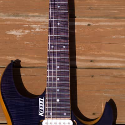 Kiesel Vader Neck-Thru 6 Saber Purple Body and Fretboard, Flamed maple image 4