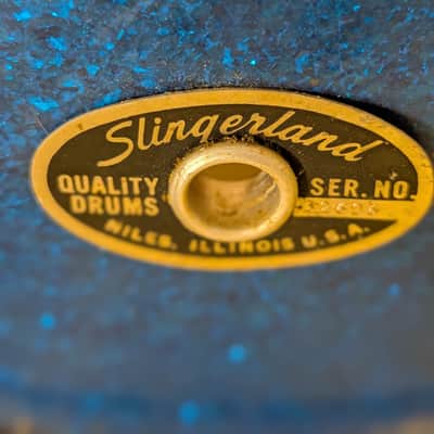 Slingerland Blue Sparkle Snare 5"x14" Early 70's - Blue Spakle image 3