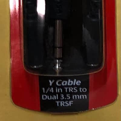 Hosa YMP-234 T Cable 1/4 in TRS to Dual 3.5mm TRSF - Black image 2