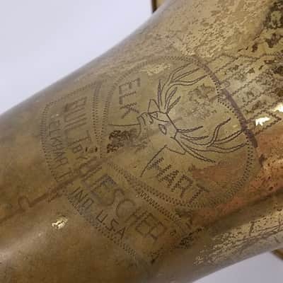Buescher Elkhart Baritone/Tuba, USA, Lacquered Brass, missing MP stem image 13