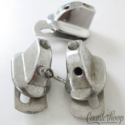 Slingerland 3x Bass Drum Spur Mounts Parts Lot Vintage 60s Sound King Chrome USA image 1