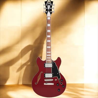 D'Angelico Premier Mini DC Mini Double Cutaway w/ stop-bar tailpiece, Burnt Red* w/ DAPMDCBRDNS image 4