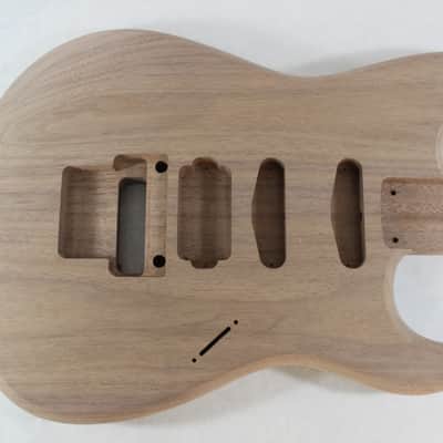 Unfinished Walnut HSS guitar body - fits Fender Strat Stratocaster neck Floyd Rose J1643 image 1