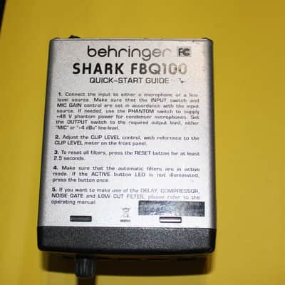 Behringer Shark FBQ100 Automatic Feedback Destroyer with Power Supply image 1