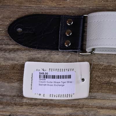 Couch Guitar Straps Tiger Strap - White W/ White Tigers A040 image 3