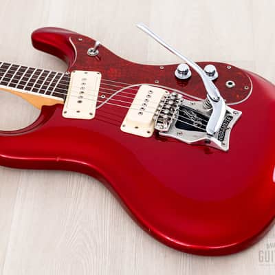 1990s Mosrite Super Custom ‘65 Ventures Model Candy Apple Red w/ Vibramute, Japan Kurokumo image 10