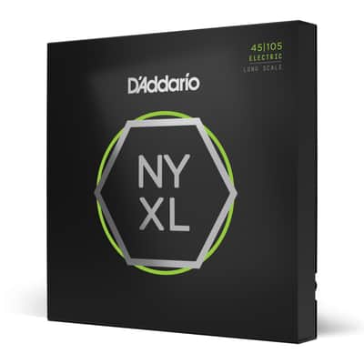 D'Addario NYXL45105, Set of Long Scale Electric Bass Strings, Light Top / Med Bottom, 45-105 image 1