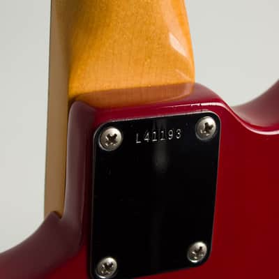 Fender  Mustang Solid Body Electric Guitar (1965), ser. #L41193, original grey hard shell case. image 25
