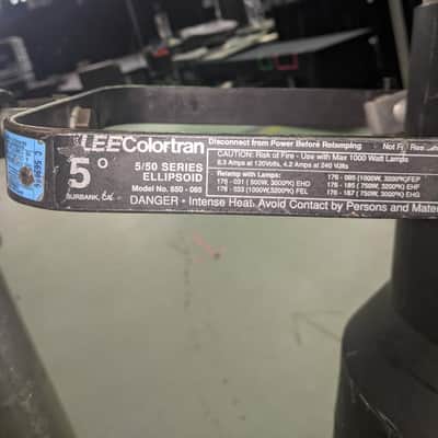 Stage Lighting Fixture Lee Colortran 5/50 Series Ellipsoid 5 Degree image 3