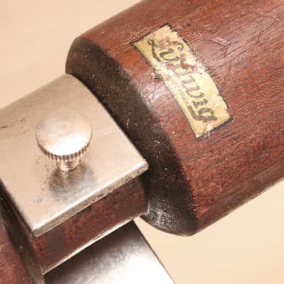 Ludwig Wood Block & Cowbell Set with Holder, Logo Stamps & Original Ludwig Gold Decal / Traps Era 1920s image 6