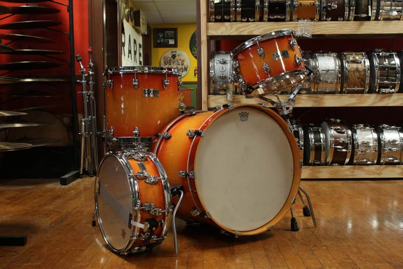 1990s Ayotte Custom Maple Sunburst Drum Kit 14x20 14x14 8x12 5.5x14 image 1