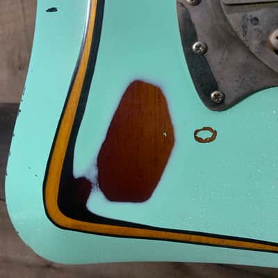 Guild S-200 T Bird Relic Aged Repaint By Real Life Relics Surf Green Prism Flake Nitro Lacquer image 8
