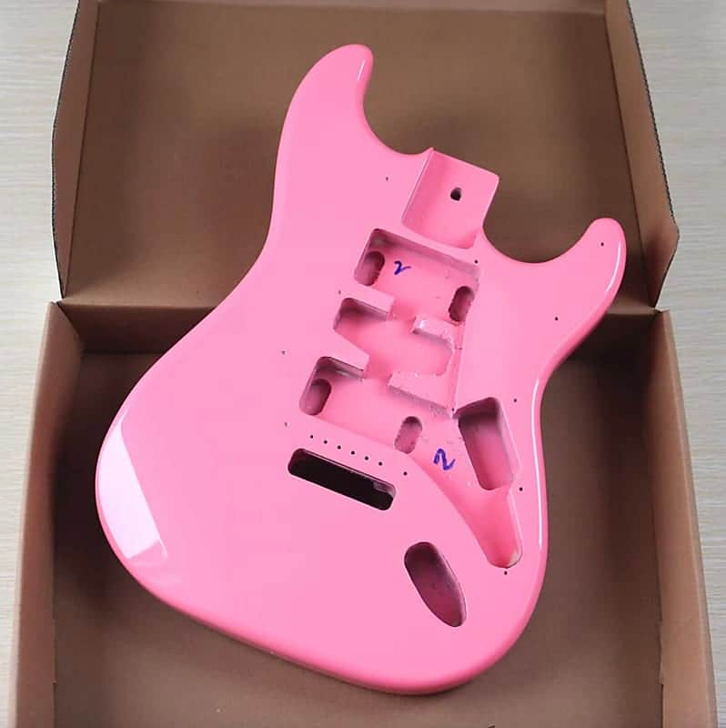 Poplar Wood Pink Guitar Strat Stratocaster Style Body image 1