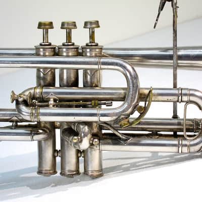 Vintage 1913 York & Sons Perfect Tone Coronet Trumpet Silver Engraved w Original Case & Acessories image 13