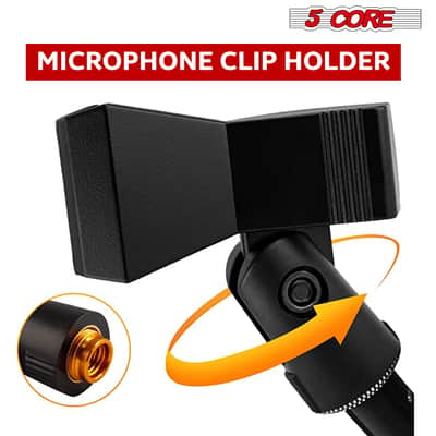 5 Core Microphone Clip Holder 5 Pieces with Screw Adapters 5/8 to 3/8 Inch image 2