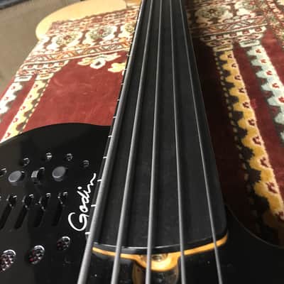 Godin A5 Ultra Fretless 2016 Black Gloss image 4