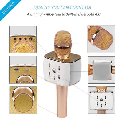 VERKB Wireless Microphones Karaoke Pro, 3-in-1 2600mAh Bluetooth Aluminium Alloy image 4