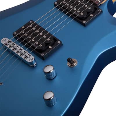 Schecter C-6 Deluxe Series Electric Guitar - Satin Light Blue Metallic image 4