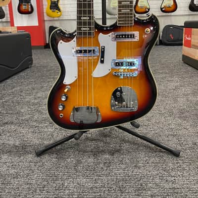 Eastwood 4/6 Doubleneck Left-Handed Electric/4-String Bass Guitar, Maple Fingerboards, Sunburst image 1