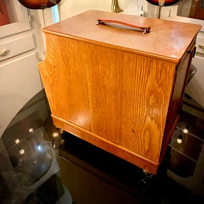 Rotary Connection 1x12/1x10 2 speaker guitar cab. 8 ohms. Vintage MCM style. Front and side firing speakers. Vintage Utah and Rola inside. Open or closed options. 2026 - Wood image 14