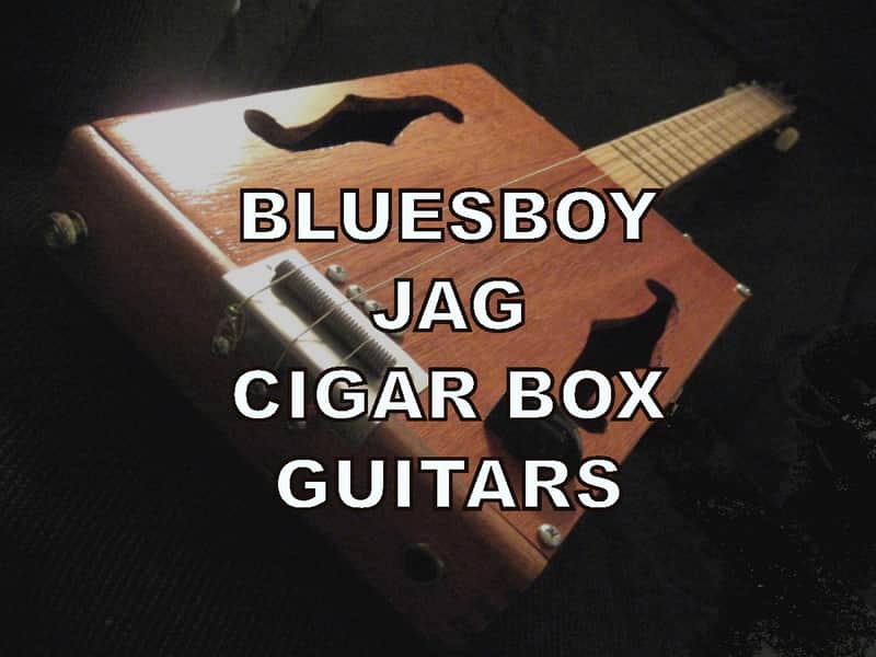 Bluesboy Jag 3 String F Hole Humbucker Cigar Box Guitar 2023 - laquer image 1