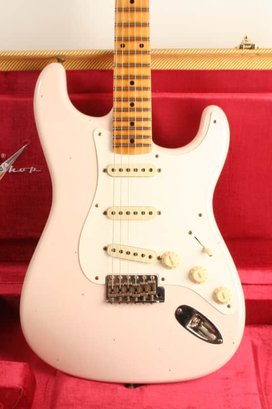 Fender Custom Shop 1956 Stratocaster Journeyman Relic Faded Aged Shell Pink CZ580311 image 1