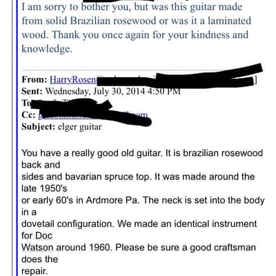 USA-MADE '60s/'70s Elger Custom Built Brazilian Rosewood Acoustic Guitar Ardmore PA PROJECT FOR PARTS/REPAIR image 8