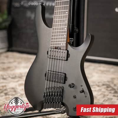 Ibanez QX527B 7-String Headless Electric Guitar - Weathered Black with Gig Bag image 1