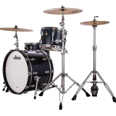 Ludwig Classic Maple Hybrid Black Sparkle Fab 14x22_9x13_16x16 Drums Shell Pack | Made in the USA | NEW | Authorized Dealer image 2