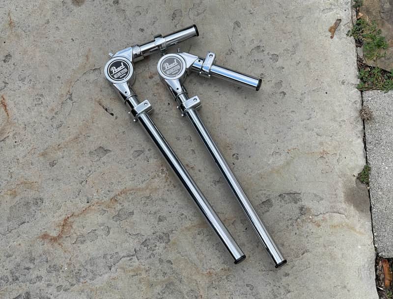 (2) Pair Pearl Uni-Lock Long Tom Holder Arms 13" x 3" Mounts image 1