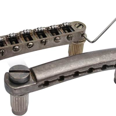 Guitar Tune-O-Matic Bridge and Stop Bar Tailpiece Combo Replacement Compatible with LP SG EPI 6 String Electric Guitar(GS001 + GM005, rust color) image 1