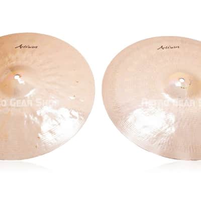 Sabian 15" Artisan Hi-Hats Cymbals Pair Brilliant Top + Bottom Set image 2