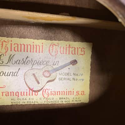 Used Giannini Vintage 60's Tranquillo Model 70 Brazilian Made Classical Guitar with Gig Bag image 7