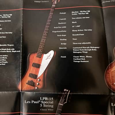 Gibson Nikki Sixx Bass Poster 1993 EB-750 650 Thunderbird IV Les Paul deluxe premium Plus 5 string Special LPB1 Standard 2 image 3