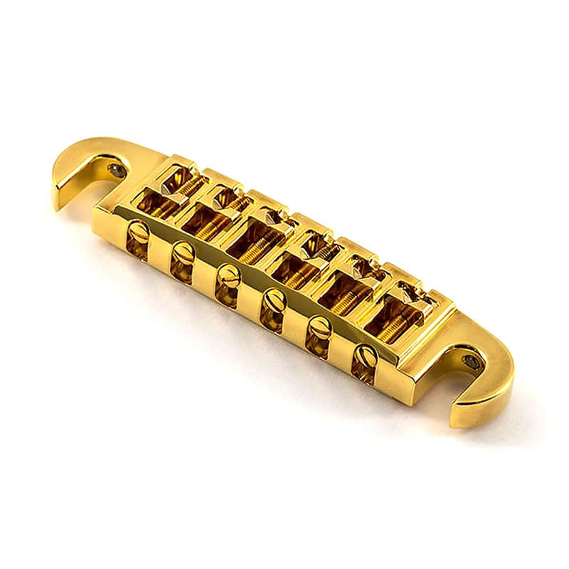 ABM 3024 Adjustable Wraparound Bridge Tailpiece (Gold, Brass) image 1