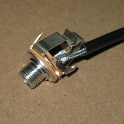 A+ 2010s Gibson control harness: 1 volume 500K audio long shaft pot + nut/washer, 1 tone 500K audio long shaft pot + nut/washer, wires, wire insulation, blue capacitor 0.022 uF, jack + nut/washer (NO switch, NO wires for connecting switch) image 18