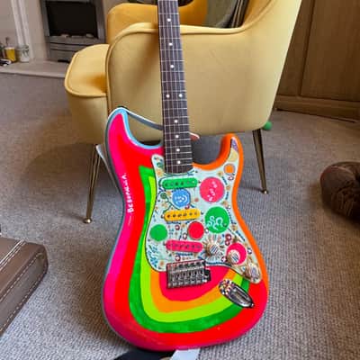 Fender Artist Series George Harrison Rocky Stratocaster 2022 - Sonic Blue / Custom Art image 1