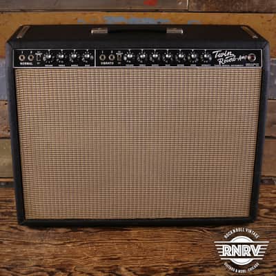 1965 Fender Twin Reverb 2-Channel 85-Watt 2x12" Guitar Combo  Black Panel image 2