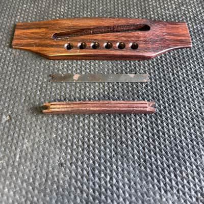 1969 Gibson ADJ Rosewood Bridge-Rosewood Saddle-Shim image 1