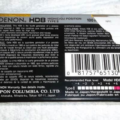 1-Denon HD8-100 Digital Master Metal Particle Made in Japan CR02 High Position Cassette Tape New Sealed NOS - Will Combine Shipping image 2